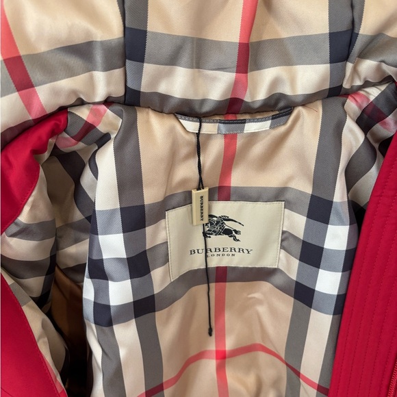 Burberry Red Jacket with Classic Check Lining - Picture 2 of 6